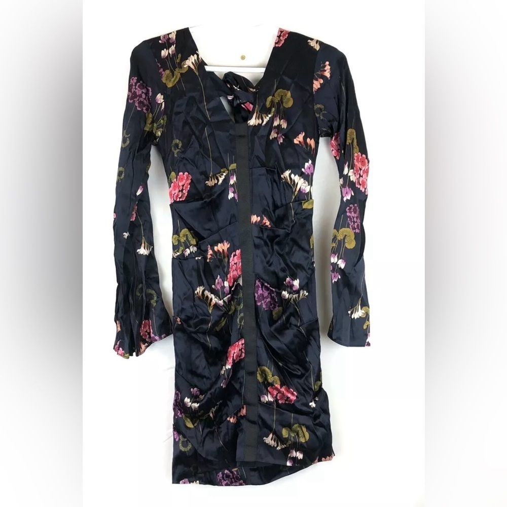 Nicole Miller Women’s Blue Lillypad Bell Sleeve Dress, Size 4